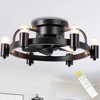 Bella Depot 20" Black Industrial Ceiling Fan with Light and Remote Control 6-speed REversible Blades DC Motor - 2 of 4