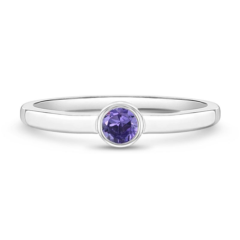 Girl's CZ Birthstone Sterling Silver Ring - In Season Jewelry, 1 of 5