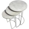 HomeRoots Set of Two White Solid Wood and Metal Round Frame Nested Tables - 3 of 4