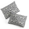 Deny Designs 3pc Full/Queen Sewzinski Luna Moth Moonflowers Pattern Duvet Cover and Pillow Sham Set Black: Woven Polyester, 300 Thread Count - image 4 of 4