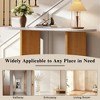 KIGFTSOD Narrow Console Table - Oval Faux Marble Top, Rustic Style with Curved Legs, Hallway & Entryway Accent Table for Living Room - 4 of 4