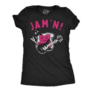 Womens Funny T Shirts Jam'n Sarcastic Rock And Roll Graphic Novelty Tee For Ladies - Crazy Dog Women's T Shirt - 1 of 4