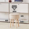 ChicFurnit Ottomans and Benches Storage Ottoman Round Footstool Foot Rest Footstool with Wood Legs for Living Room, White, 13.39"*13.39"*6.89" - 3 of 4