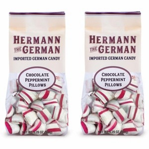 Hermann the German Bavarian CHOCOLATE PEPPERMINT PILLOWS Hard Candy 5.29 oz. / 150 g (Pack of 2) - 1 of 4