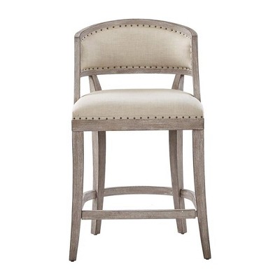 Starlight Canyon Home,Brown Upholstered Counter Stool – Bar Height Seating for Kitchen Island