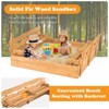 Safstar Kids Large Wooden Sandbox w/Cover 2 Convertible Bench Seats for Outdoor Play - 4 of 4