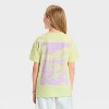 Girls' Short Sleeve Oversized Scenic Wild Flowers Graphic T-Shirt - Cat & Jack™ Light Lime - 2 of 3