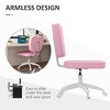 TiramisuBest Adjustable Pink Faux Leather Mid Back Armless Office Chair - 4 of 4