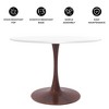 LeisureMod Bristol 35'' Modern Round Dining Table – Durable MDF Top and Wood-Transfer Walnut Steel Base for Kitchen, Dining Room, or Cafes - 3 of 4