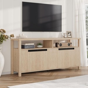 Boho TV Stand for TVs up to 70 Inch, 63 Inch Long Entertainment Center with 4 Door & Open Shelf, TV Consoles Stands for Living Room Bedroom - 1 of 4