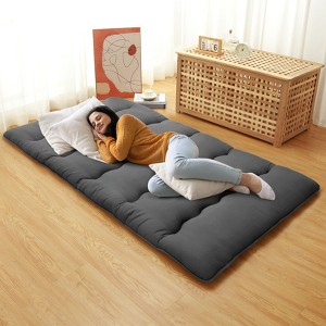 Solid Floor Futon Mattress, 3-Inch Roll-Up Japanese Futon Mattress Floor Sleeping Mat for Adults, Dorm, Apartment, Bedroom, Living Room - 1 of 4