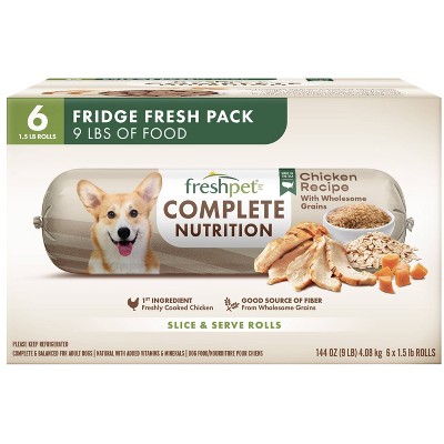 Freshpet Complete Nutrition Chicken Flavor Value Pack Rolls Wet Dog Food - 9lbs