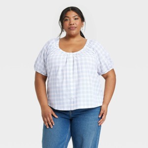 Women's Puff Short Sleeve Blouse - Universal Thread™ - 1 of 3