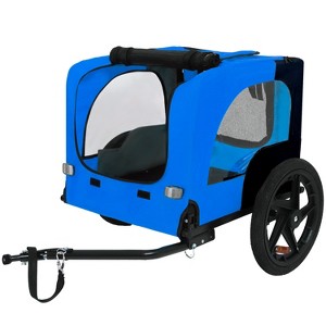 KTMBDW Pet Trailer, Holds Pets Up to 50 or 100 lb, Universal Coupler, Folding Frame, Quick-Release Wheels, Rear Doggy Door, Bike Trailer for Pets - 1 of 4
