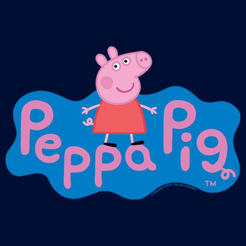 Boy's Peppa Pig Blue Logo T-Shirt, 2 of 5