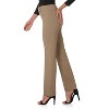 Rekucci Women's Pull-On Straight Leg Pants with Pockets & Tummy Control – Office Workwear Stretch Trousers - 2 of 4
