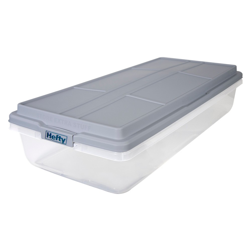 Hefty 63qt Hi-Rise Underbed Clear Storage Box pack 4
