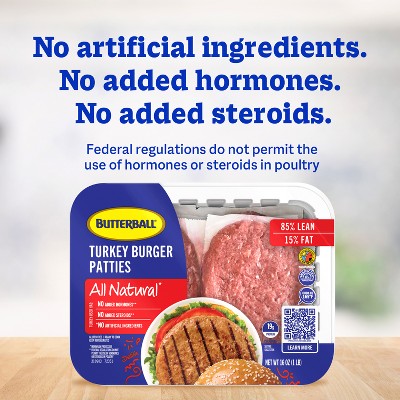 Butterball All Natural Fresh 85/15 Turkey Burger Patties - 16oz/4ct