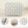 Unique Bargains Women's Travel Portable Cotton Large Cute Floral Pattern Makeup Bag Blue 1 Pc - 3 of 4