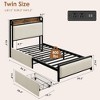 Twin Size Bed Frame with 2 Storage Drawers and Charging Station - 2 of 4