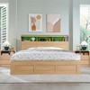 SinCiDo Modern King Size Bed Frame w/ 50" Tall Storage Headboard, Charging Station & LED Light, Curved Profile Design, Noiseless, No Box Spring Needed - 2 of 4