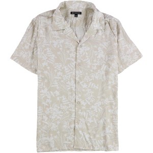 I.N.C International Concepts Mens Botanical Print Button Up Shirt, Beige, Large - 1 of 2