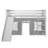 Max & Lily Twin Loft Bed, Solid Wood Low loft Bunk beds for Kids with Slide and Curtain - 3 of 4
