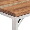 vidaXL Console Table Silver Stainless Steel and Solid Wood Acacia - 4 of 4