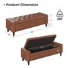 60" Storage Ottoman Bench, Faux Leather Upholstered Ottoman for King Size End of Bed - 2 of 4