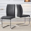 FONTOI 2PCS Arch Dining Chairs with High Resilience, Dining Chair with Arched Metal Legs for Living Room, Dark Gray&Silver, 21.6"*39"*17.3" - 2 of 4