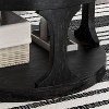 HOMES: Inside + OutSande Farmhouse Round Wood Coffee Table Antique Black: Fixed Shelf, Transitional Style - 3 of 4