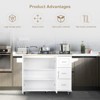 GlasFlength Decorative Storage Cabinets, Wood Frame, with Drawer, Grooved Sliding, Flexible movement, White, 53.93"*15.74"*32.67" - 2 of 4