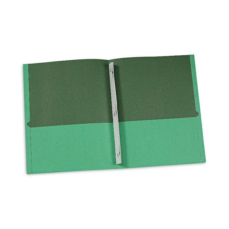 Universal Two-Pocket Portfolios w/Tang Fasteners 11 x 8-1/2 Green 25/Box 57117, 3 of 9