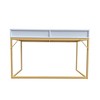 Alma Office Desk Light Blue - ACEssentials: Brass Hardware, Scratch-Resistant Surface, MDF & Steel - 2 of 4