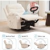 Recliner Chair, Oversized Manual Reclining Rocking Chair, 360 Swivel with Cup Holder, Massage and Heat Recliner, Single Sofa Chairs - 3 of 4