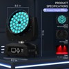 Topteng 36x10W RGBW Moving Head Stage Light Wash Light with DMX for DJ Party - 4 of 4