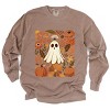 Ghost Floral Collage - Womens Garment Dyed Long Sleeve - 2 of 3
