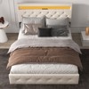 Platform Bed Frame, Modern Upholstered Bed Frame with Adjustable Headboard, Built-In Charging Station - 3 of 4