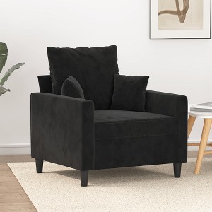 Sofa Chair Black Velvet (100% polyester), metal, textilene, foam - 1 of 4