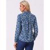 Allegra K Women's Point Collar Long Button Sleeve Button Down Floral Shirt - 4 of 4