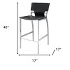 HomeRoots Set of Two 29" Gray and Silver Metal and Faux Leather Low Back Bar Height Bar Chairs - 3 of 4