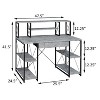 TiramisuBest Writing Desk With Drawer with Brown+White for Writing Desk - 3 of 4