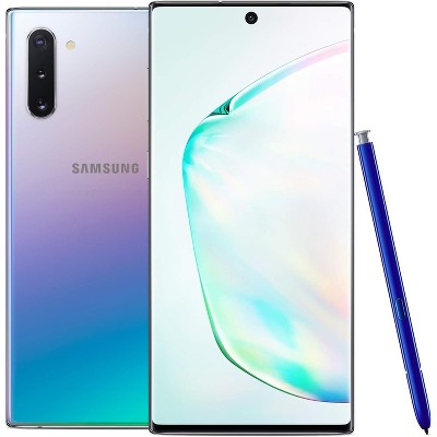Samsung Galaxy Note 10 Factory Unlocked Cell Phone with 256GB, Aura Glow (Silver)