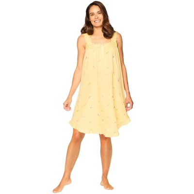 Dreams & Co. Women's Plus Size Short Embroidered Nightgown
