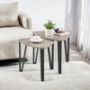Set of 2 Nesting Coffee Tables, Industrial End Tables Small Stacking Side Tables Accent Table for Living Room Bedroom - 3 of 4