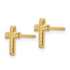 Black Bow Jewelry 9mm Textured Cross Post Earrings in 14k Yellow Gold - 2 of 4