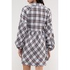 August Sky Women's Plaid Babydoll Mini Shirt Dress - 2 of 4