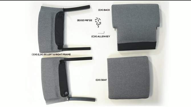 Box Arm Linen Guest Chair Gray - Boss Office Products, 2 of 8, play video