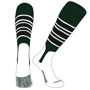 PEAR SOX OTC Baseball Softball Stirrup Socks (C, 7in) Forest Green, White, Black (L) - 1 of 3