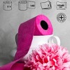 Evideco French Home Goods 3-Ply 140-Sheet Pink Toilet Paper Playful Decorative Bulk Sandalwood-Scented Rolls - 3 of 4